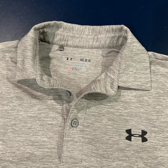 Under Armour Polo Shirts One is Heather Grey & One is Orange - Picture 9 of 13